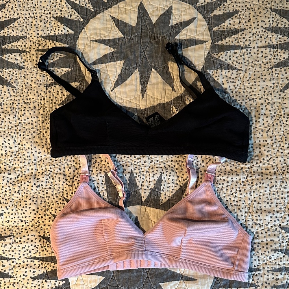 ASOS Black and Pink Maternity Bralette Set